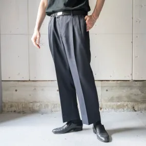 around 1990s Japan vintage dark gray color two tuck summer slacks