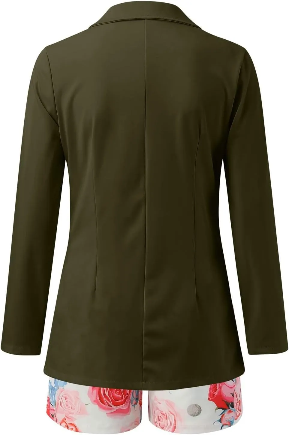 Blazer Sets Women 2 Piece Outfits with Belt Long Sleeve Coat Casual Office Blazers Jackets Shorts Suit, Small
