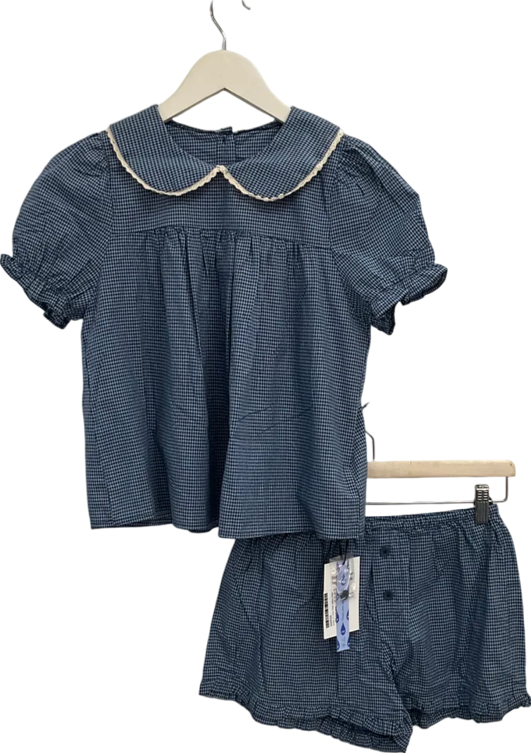 Cider Blue Checked Shirt And Short Setb UK XS
