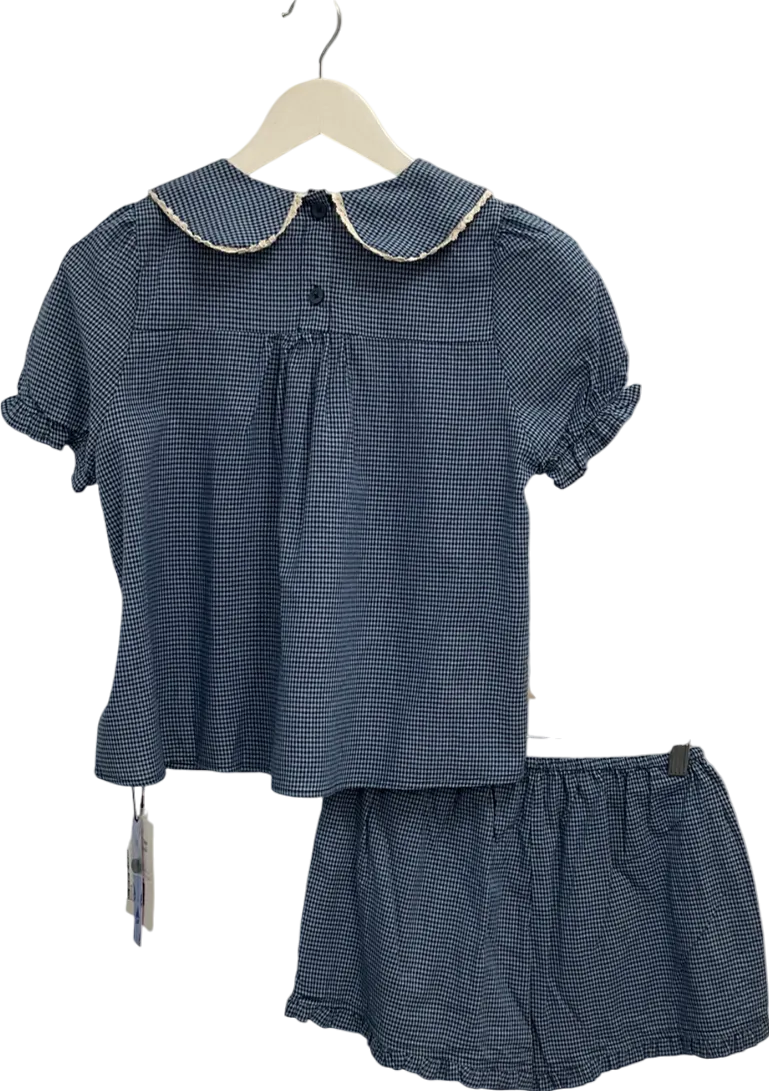 Cider Blue Checked Shirt And Short Setb UK XS