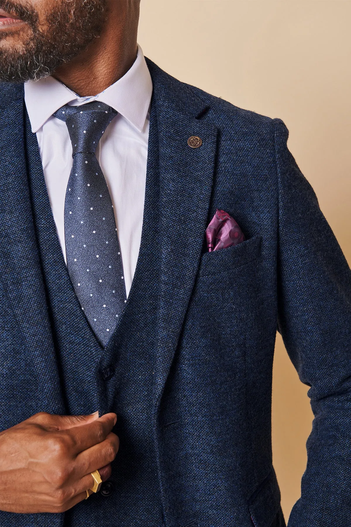 MARLOW - Navy Tweed Blazer