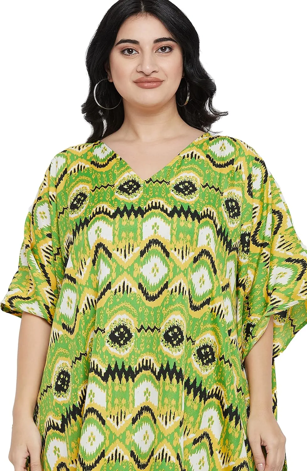 Oussum Women Casual Kaftan Plus Size Long Dubai Caftan Beach Polyester Maxi House Dress for Ladies