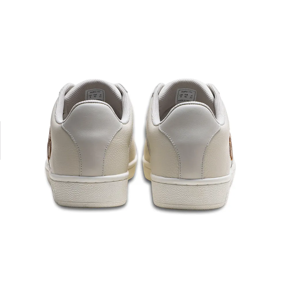 Women's Icon OG Beige Gold Logo Leather Sneakers 91951-777