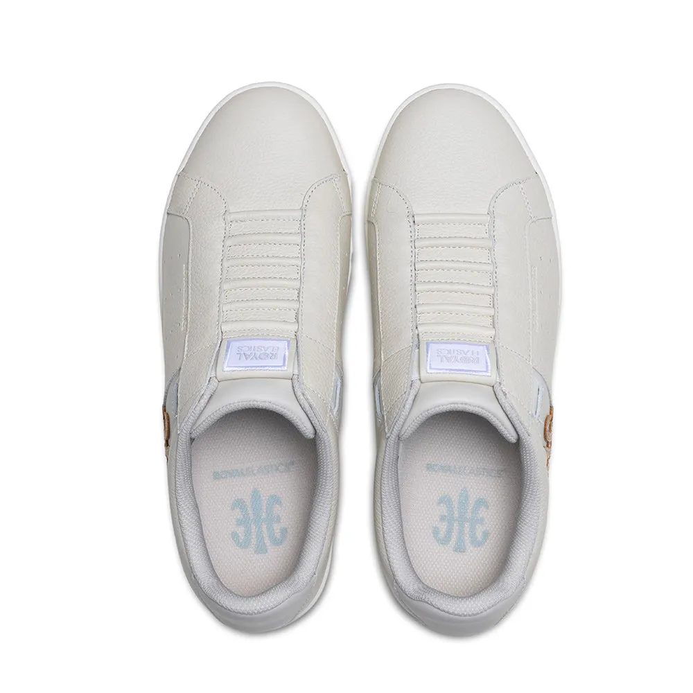 Women's Icon OG Beige Gold Logo Leather Sneakers 91951-777
